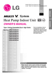 LG MULTI V LRNU18GBHA0 Owner's Manual