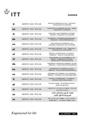 ITT Lowara GENYO 16A / R15-30 Instructions For Installation And Use Manual
