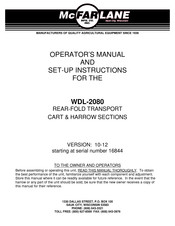 McFarlane WDL-2080 Operator's Manual And Set-Up Instructions