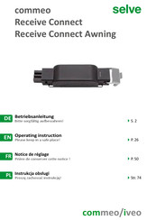 Selve commeo Receive Connect Awning Operating Instructions Manual