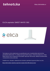 ELICA SWEET WHITE F/85 Instruction On Mounting And Use Manual