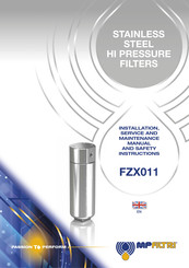 MP Filtri FZX011 Installation, Service And Maintenance Instructions