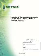 aero-stream AS750-1 Installation And Operator's Manual