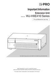 i-PRO WJ-HXE400 Series Important Information Manual