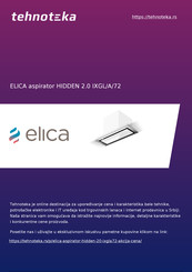 ELICA HIDDEN 2.0 IXGL/A/72 Instruction On Mounting And Use Manual