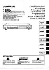 Pioneer F-223L Operating Instructions Manual