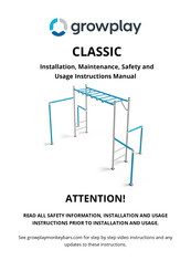 growplay CLASSIC Installation, Maintenance And Usage