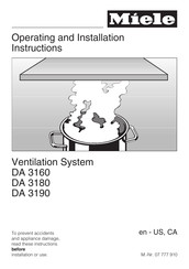 Miele DA3160SS Operating And Installation Instructions