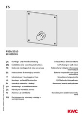KWC F5SM2010 Installation And Operating Instructions Manual