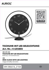 Auriol 4-LD5802 Usage And Safety Instructions