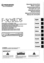Pioneer F-301KDS Operating Instructions Manual
