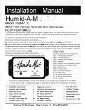 galmar Hum id-A-M Installation Manual