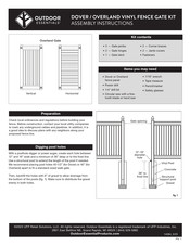 Outdoor Essentials OVERLAND VINYL FENCE GATE KIT Assembly Instructions Manual