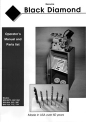 Black Diamond Equipment BW-70A Operator's Manual And Parts List