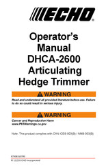 Echo DHCA-2600 Operator's Manual