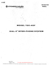Stromberg-Carlson DIAL-X TDX-40F Instruction Manual