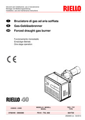 Riello FS10-TXL 500 Installation, Use And Maintenance Instructions
