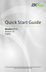 ZKTeco DS10 Quick Start Manual