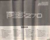 Yamaha PortaSound PSS-270 Owner's Manual