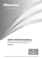 Hisense RC16A1GBE User's Operation Manual