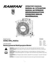 Euramco RAMFAN EX50Li-40VDC Makita Operator's Manual
