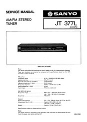 Sanyo JT 377L Service Manual