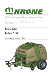 Krone Bellima F 130 Original Operating Instructions