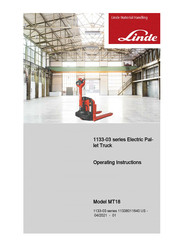 Linde 1133-03 Series Operating Instructions Manual