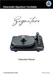 Clearaudio Signature Instruction Manual
