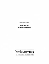 Wavetek 142 Instruction Manual