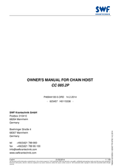 SWF CC 085.2P Owner's Manual