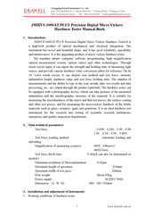 Drawell JMHVS-1000AT PLUS Manual Book