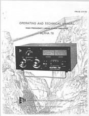 ETO Alpha 78 Operating And Technical Manual