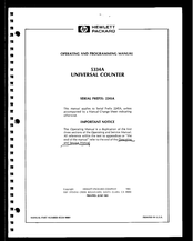 HP 5334A Operating And Programming Manual