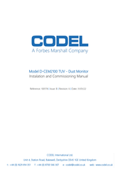 Forbes Marshall CODEL D-CEM2100 TUV Installation And Commissioning Manual