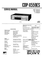 Sony CDP-X559ES Service Manual