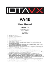 IOTAVX PA40 User Manual