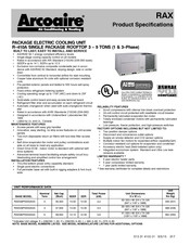 Arcoaire RAX036 0XA0AAA Series Manual