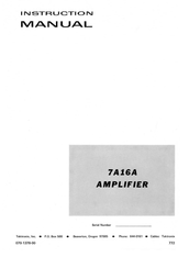 Tektronix 7A16A Instruction Manual