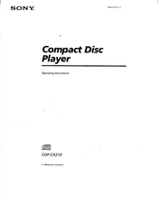 Sony CDP-CX210 Operating Instructions Manual