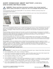 Avery Dennison 135101 Use & Care Instructions Manual