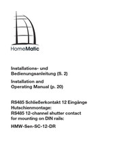 HomeMatic HMW-Sen-SC-12-DR Installation And Operating Manual