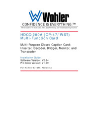 Wohler HDCC-200A Manual