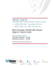 Wohler HDCC-708TX-OG1 Configuration Manual