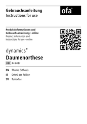 OFA dynamics 44 6087 Product Information & Instructions For Use
