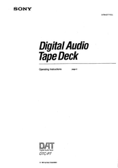 Sony DTC-P7 Operating Instructions Manual