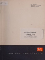 Keithley 149 Instruction Manual