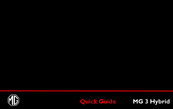 MG MOTOR MG3 Hybrid Quick Manual