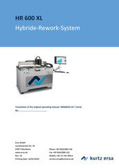 Kurtz Ersa HR 600 XL Operating Instructions Manual