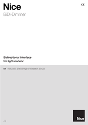 Nice BiDi-Dimmer Instructions And Warnings For Installation And Use